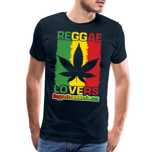Reggae lovers design featuring cannabis leaf - T-shirt premium pour hommes