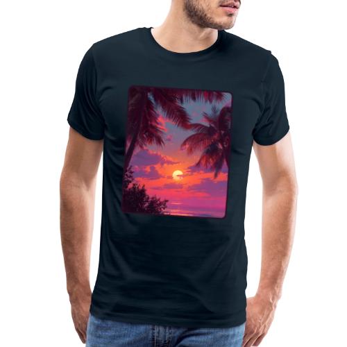Tropical Sunset Palm Silhouette Design - Men's Premium T-Shirt