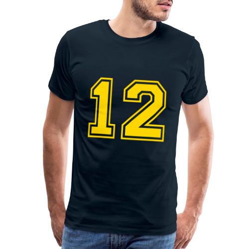 Number 12 in a classic athletic collegiate font - Men's Premium T-Shirt