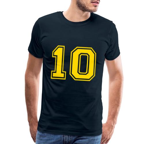 Number 10 in a classic athletic collegiate font - Men's Premium T-Shirt