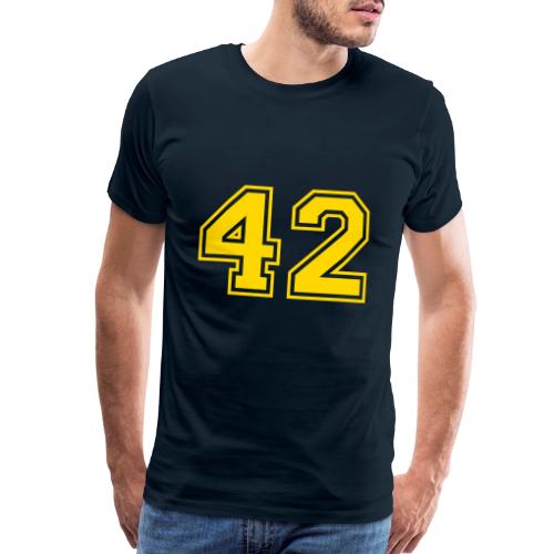 Number 42 in a classic athletic collegiate font - Men's Premium T-Shirt