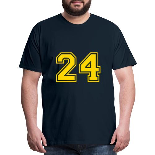 Number 24 in a classic athletic collegiate font - Men's Premium T-Shirt