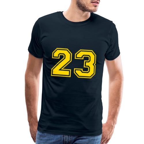 Number 23 in a classic athletic collegiate font - Men's Premium T-Shirt