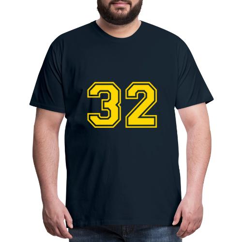 Number 32 in a classic athletic collegiate font - Men's Premium T-Shirt
