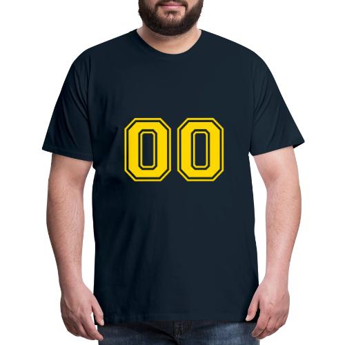 Number 00 in a classic athletic collegiate font - Men's Premium T-Shirt