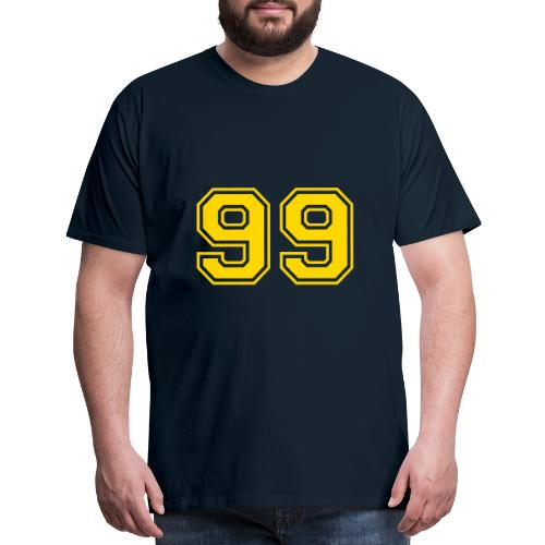 Number 99 in a classic athletic collegiate font - Men's Premium T-Shirt