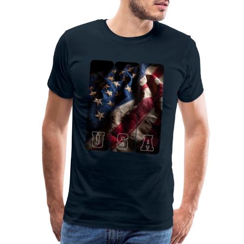 USA: Worn Stars and Stripes - Men's Premium T-Shirt