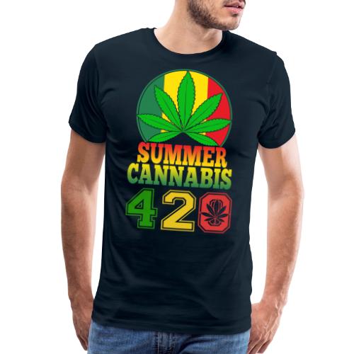 Enjoyable 420 Summer Smoker Weed Marijuana Design - Men's Premium T-Shirt