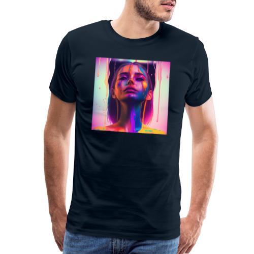 Waking Up on the Right Side of Bed - Drip Portrait - Men's Premium T-Shirt