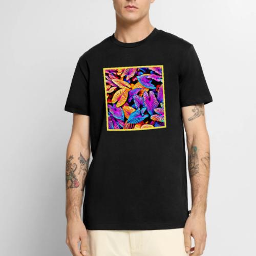 Captivating Neon Elegance Leaf Pattern - Men's Premium T-Shirt