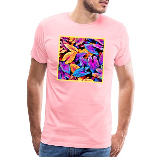 Captivating Neon Elegance Leaf Pattern - Men's Premium T-Shirt