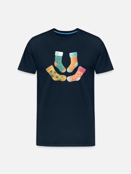 Cute Socks - Men's Premium T-Shirt - deep navy