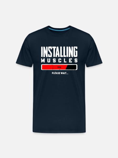 Muscles Please Wait - Men's Premium T-Shirt - deep navy
