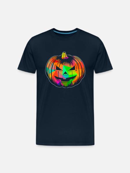 Pumpkin Polygon - Men's Premium T-Shirt - deep navy