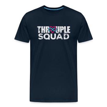 Throuple Squad Polyamory Polyamorous Infinity Hear - Men's Premium T-Shirt - deep navy - Front - Liam (192cm)