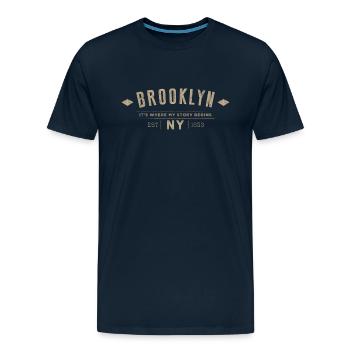 Brooklyn Brooklyn Ny - Men's Premium T-Shirt - deep navy - Front - Liam (192cm)
