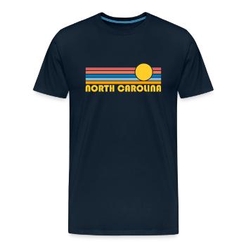 North Carolina Sunset North Carolina - Men's Premium T-Shirt - deep navy - Front - Liam (192cm)