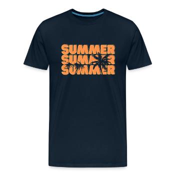 Summer Summer Summer - Men's Premium T-Shirt - deep navy - Front - Liam (192cm)