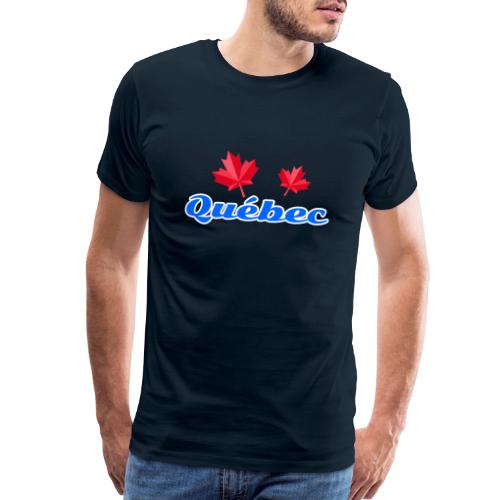 Québec with two red maple leaves - Men's Premium T-Shirt