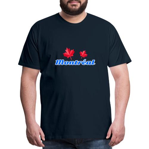 Montréal with two red maple leaves - Men's Premium T-Shirt