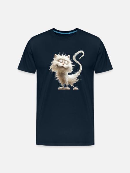 Funny Cat - Men's Premium T-Shirt - deep navy
