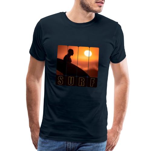 Surfing: Sunset Surf Panels - Men's Premium T-Shirt