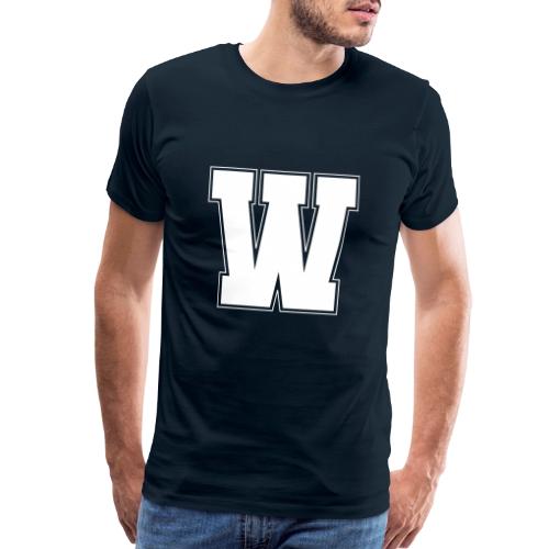 White Letter W – Varsity Alphabet Monogram - Men's Premium T-Shirt