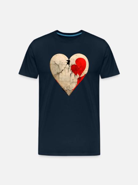 Broken Heart - Men's Premium T-Shirt - deep navy