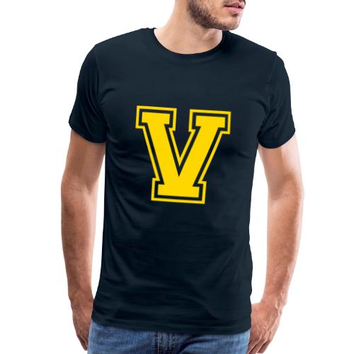 Letter V – Capital Athletic Alphabet Monogram - Men's Premium T-Shirt