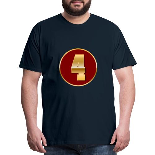 Number 4 in Gold Varsity Font - Men's Premium T-Shirt