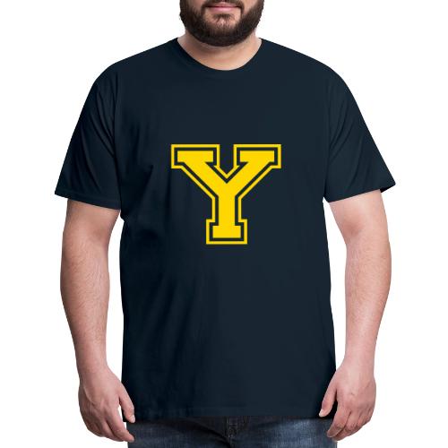 Letter Y – Capital Athletic Alphabet Monogram - Men's Premium T-Shirt