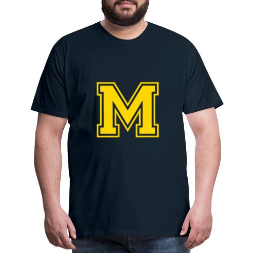 Letter M – Capital Athletic Alphabet Monogram - Men's Premium T-Shirt