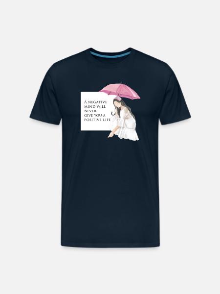 Girl in umbrella - Men's Premium T-Shirt - deep navy