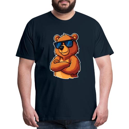 Cool Bear Sunglasses Cartoon Design - Men's Premium T-Shirt