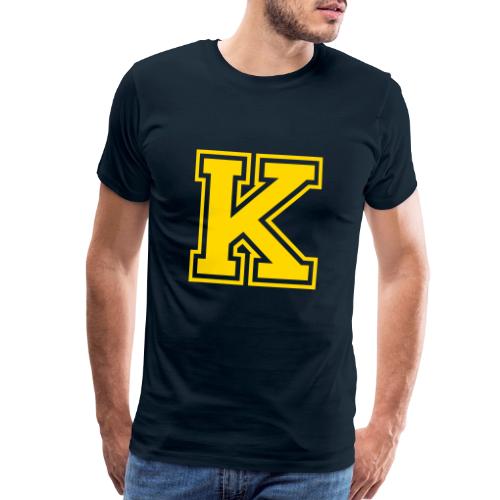 Letter k – Capital Athletic Alphabet Monogram - Men's Premium T-Shirt
