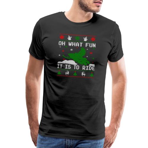 Oh What Fun Snowmobile Ugly Sweater style - Men's Premium T-Shirt