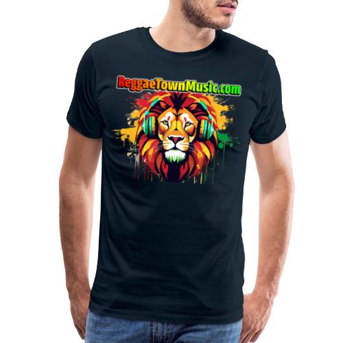 Reggae lion head music vibrant rasta dj art tee - T-shirt premium pour hommes