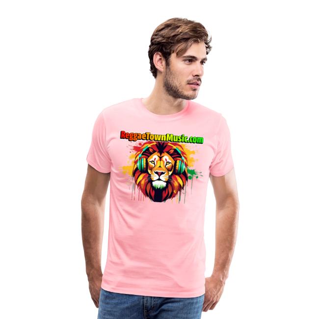 Reggae lion head music vibrant rasta dj art tee