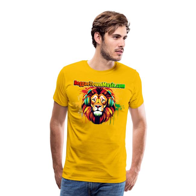 Reggae lion head music vibrant rasta dj art tee