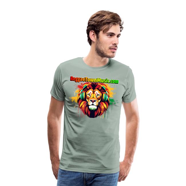 Reggae lion head music vibrant rasta dj art tee