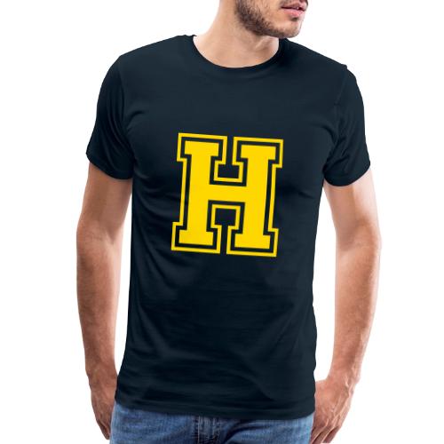 Letter H – Capital Athletic Alphabet Monogram - Men's Premium T-Shirt