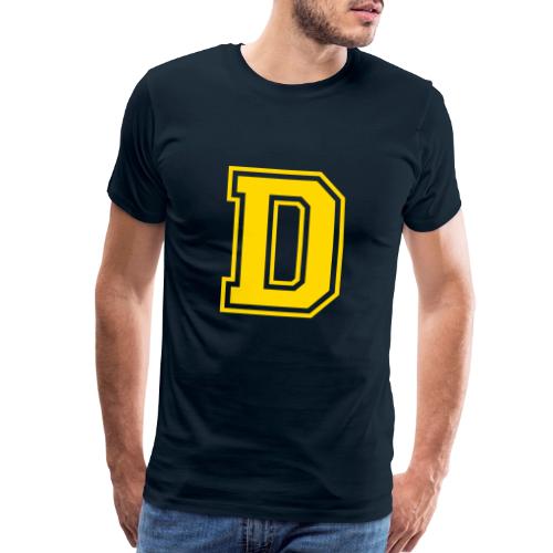 Letter D – Capital Athletic Alphabet Monogram - Men's Premium T-Shirt