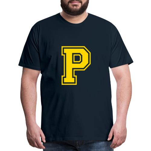 Letter P – Capital Athletic Alphabet Monogram - Men's Premium T-Shirt