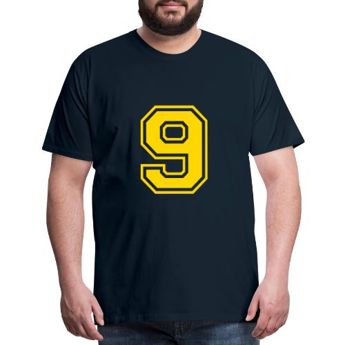 Number 9 in a classic athletic collegiate font - Men's Premium T-Shirt