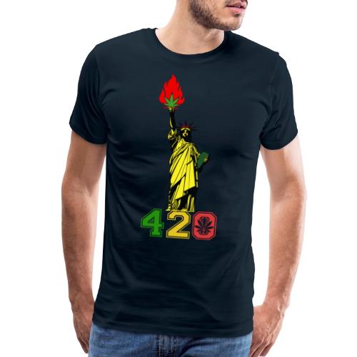 Humoristic 420 Liberty Herb Weed Marijuana Design - Men's Premium T-Shirt