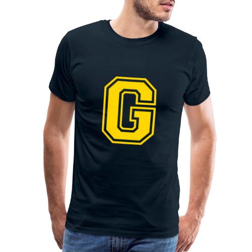 Letter G – Capital Athletic Alphabet Monogram - Men's Premium T-Shirt