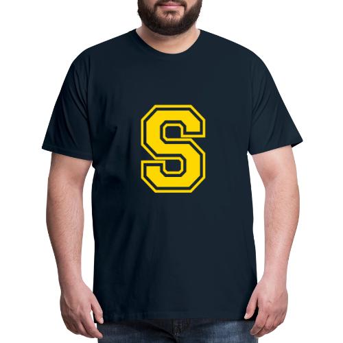 Letter S – Capital Athletic Alphabet Monogram - Men's Premium T-Shirt