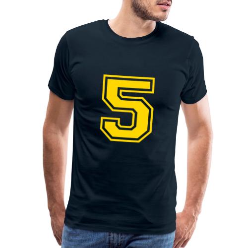 Number 5 in a classic athletic collegiate font - Men's Premium T-Shirt