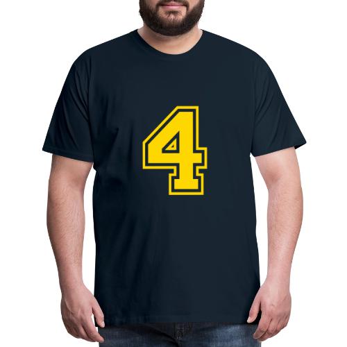 Number 4 in a classic athletic collegiate font - Men's Premium T-Shirt