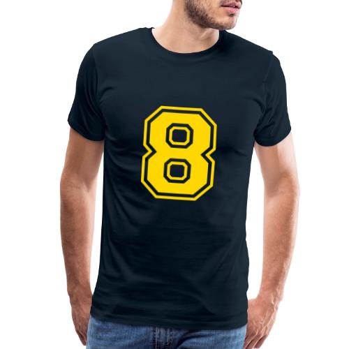 Number 8 in a classic athletic collegiate font - Men's Premium T-Shirt